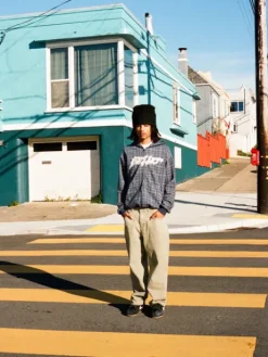 Amplify Zip-Thru Hood, Washed Navy Plaid