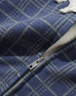 Amplify Zip-Thru Hood, Washed Navy Plaid