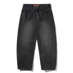 Baggy Denim Jeans, Distressed Black