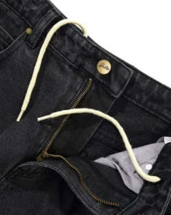 Baggy Denim Jeans, Distressed Black