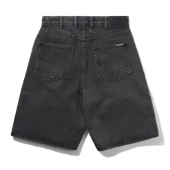 Baggy Denim Shorts, Distressed Black
