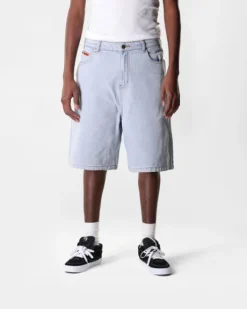 Baggy Denim Shorts, Light Blue