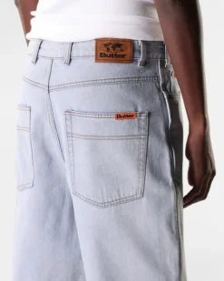 Baggy Denim Shorts, Light Blue