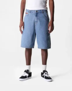 Baggy Denim Shorts, Washed Indigo
