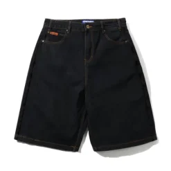 Baggy Denim Shorts, Washed Black