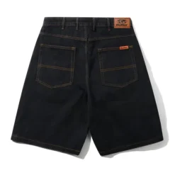 Baggy Denim Shorts, Washed Black