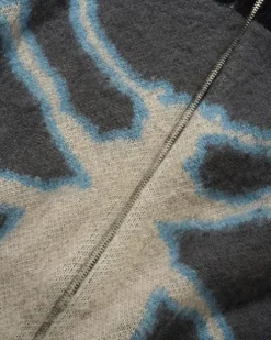 Beetle Zip-Thru Knit Sweater, Black