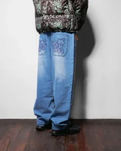 Blotch Denim Jeans, Streaky Blue