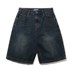 Blotch Denim Shorts, Streaky Navy