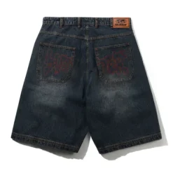 Blotch Denim Shorts, Streaky Navy