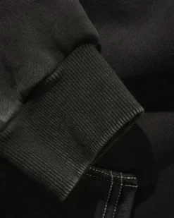 Blotch Zip-Thru Hood, Washed Black