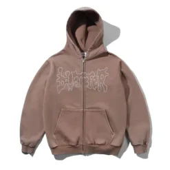 Blotch Zip-Thru Hood, Washed Berry