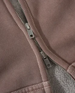 Blotch Zip-Thru Hood, Washed Berry