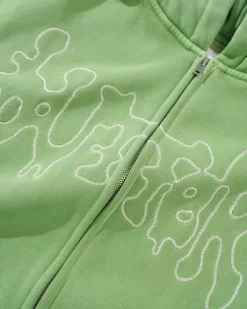 Blotch Zip-Thru Hood, Washed Green