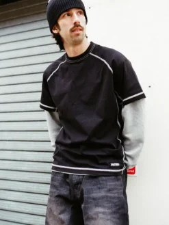 Cliff Contrast Tee, Black