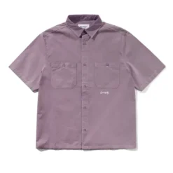 Contrast Stitch S/S Shirt, Eggplant