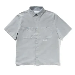 Contrast Stitch S/S Shirt, Blue Grey