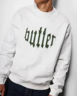 Cut Out Applique Crewneck, Ash