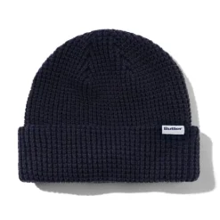 Distressed Waffle Knit Beanie, Washed Navy