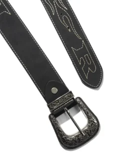 Flame Stitch Belt, Black
