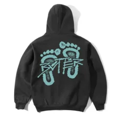 Footprints Pullover Hood, Charcoal