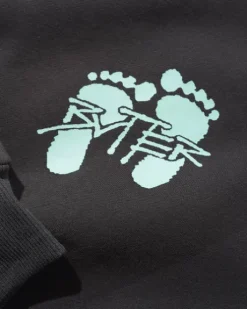 Footprints Pullover Hood, Charcoal