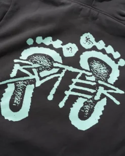 Footprints Pullover Hood, Charcoal