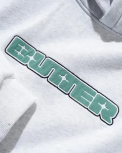 Glint Nylon Applique Pullover Hood, Ash