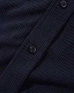 Grid Cord Overshirt, Navy