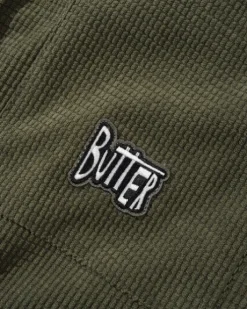 Grid Cord Overshirt, Olive