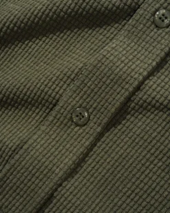 Grid Cord Overshirt, Olive