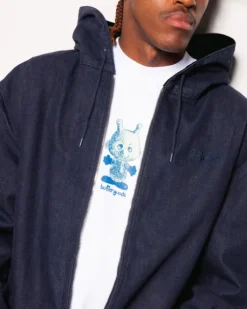 Hooded Work Jacket, Rinsed Indigo