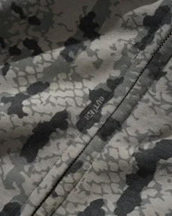 Lowland Camo Zip-Thru Hood, Washed Black