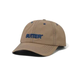 Nylon Rounded Logo 6 Panel Cap, Sand