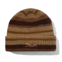 Ombre Stripe Knit Beanie, Chocolate