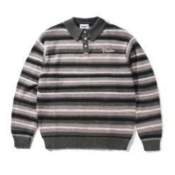 Ombre Stripe Knit Sweater, Black