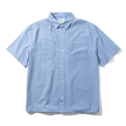 Overdye Seersucker S/S Shirt, Blue