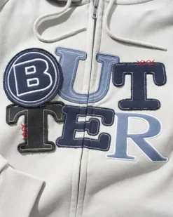 Patchwork Zip-Thru Hood, Cement