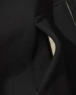 Pile Lined Zip-Thru Hood, Black