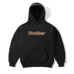Plaid Logo Applique Pullover Hood, Black