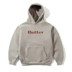 Plaid Logo Applique Pullover Hood, Taupe