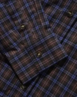 Plaid Shirt, Brown / Cobalt