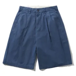 Pleated Shorts, Navy