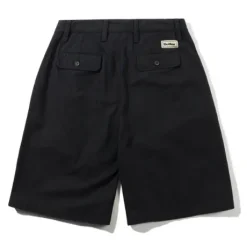 Pleated Shorts, Washed Black