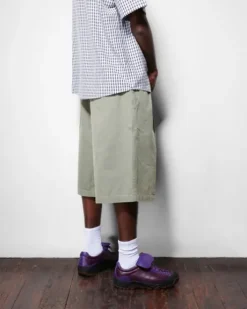 Pleated Shorts, Washed Fatigue