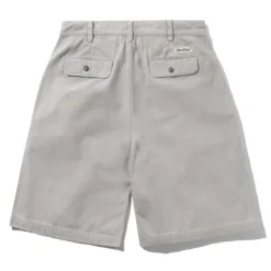 Pleated Shorts, Washed Light Grey