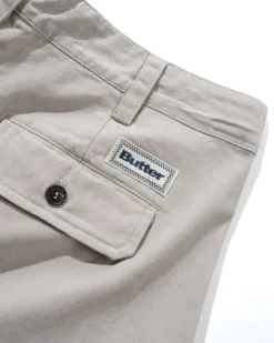 Pleated Shorts, Washed Light Grey