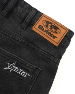 Racer Denim Jeans, Faded Black