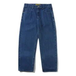 Racer Denim Jeans, Washed Dark Blue