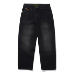 Relaxed Denim Jeans, Flat Black